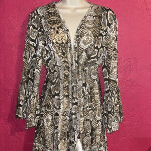 Blue Island snakeskin Print swimsuit cover up. Size medium.